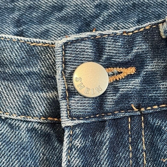 Shein High Rise Mom Jeans Women's Size 26 Medium Wash Blue Tapered Leg - Picture 4 of 11